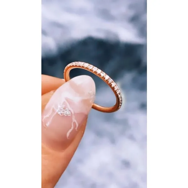 Diamond Source NYC Rings 14k Rose Gold Halfway Eternity Band features 24 Round cut Diamonds in 030 CT of Total Diamond