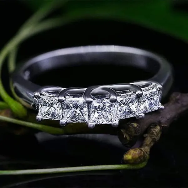 Diamond Source NYC Rings Charming HalfWay Wedding Diamond Ring DS456729
