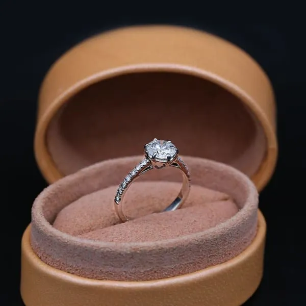 Diamond Source NYC Rings Diamond Engagement Ring Set in 14K White Gold 150ct tw Round Brilliant Natural Diamonds