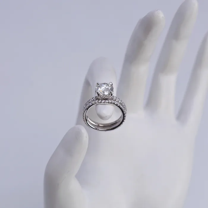 Diamond Source NYC Rings GIA Certified 150ct Round Cut Engagement Ring Set in 14k White Gold ENG22508