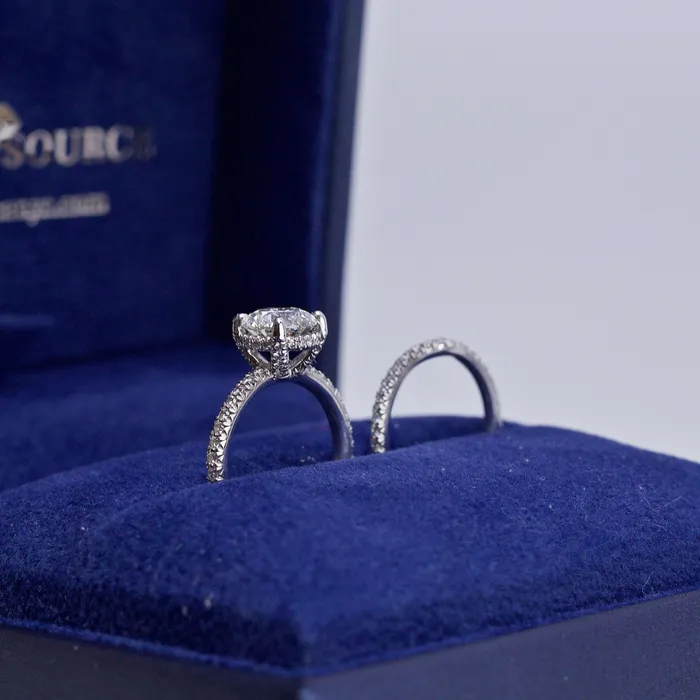 Diamond Source NYC Rings GIA Certified 150ct Round Cut Engagement Ring Set in 14k White Gold ENG22508