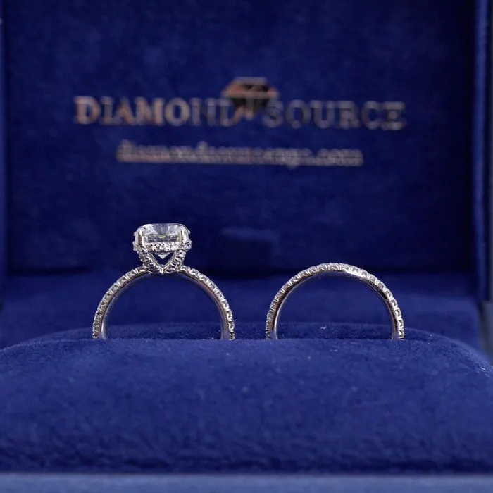 Diamond Source NYC Rings GIA Certified 150ct Round Cut Engagement Ring Set in 14k White Gold ENG22508