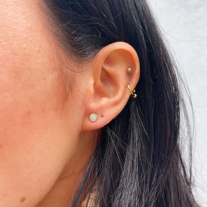 Earrings 30ctw Diamond Bezel 14K Yellow Gold Stud Earrings Croghans