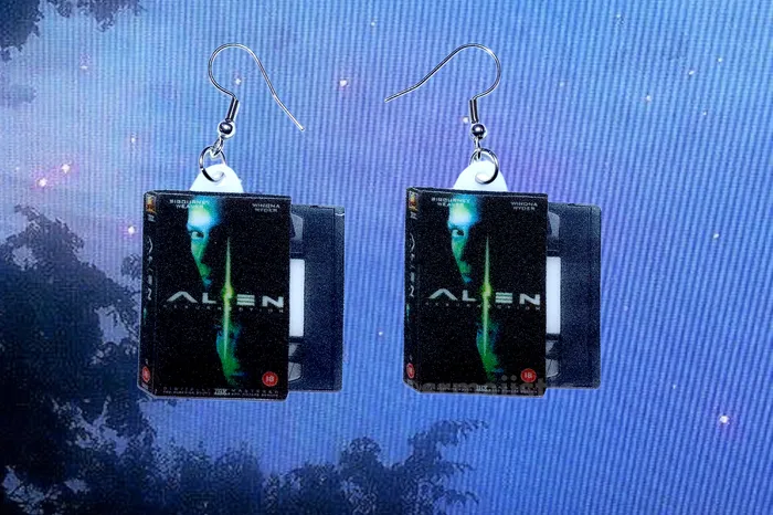 Earrings Alien Resurrection 1997 VHS 2D detailed Handmade Earrings Sam Makes Things Earrings Alien Resurrection 1997 VHS 2D detailed Handmade Earrings Sam Makes Things
