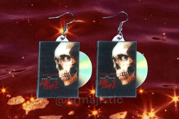 Earrings Evil Dead 2 1987 DVD 2D detailed Handmade Earrings Sam Makes Things
