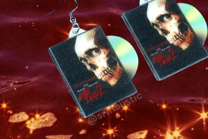 Earrings Evil Dead 2 1987 DVD 2D detailed Handmade Earrings Sam Makes Things Earrings Evil Dead 2 1987 DVD 2D detailed Handmade Earrings Sam Makes Things