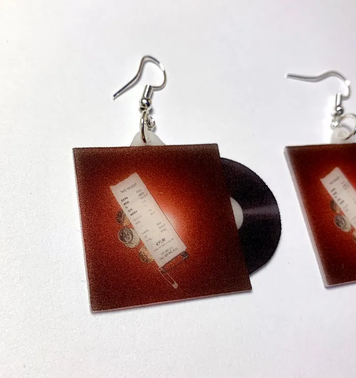 Earrings K Flay Every Where is Some Where Vinyl Album Handmade Earrings Sam Makes Things