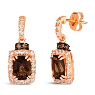 Earrings Le Vian Le Vian 14K Strawberry Gold Chocolate Quartz and Nude and Chocolate Diamond Dangle Earrings Earrings Le Vian Le Vian 14K Strawberry Gold Chocolate Quartz and Nude and Chocolate Diamond Dangle Earrings