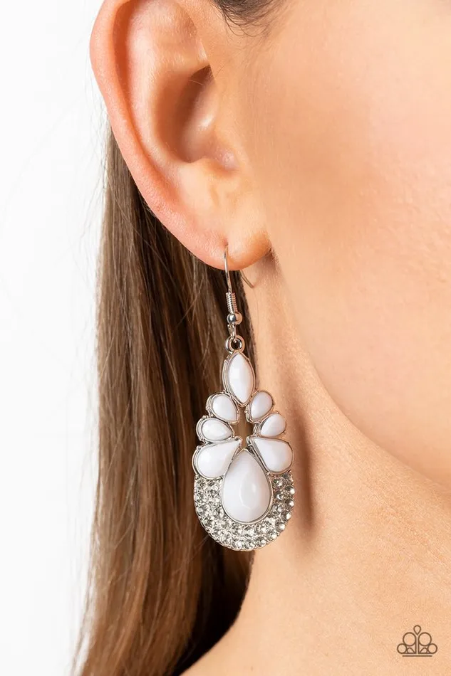 Earrings Paparazzi Earring Beachfront Formal White Paparazzi Jewelry