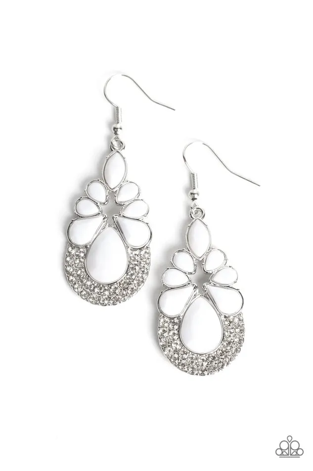 Earrings Paparazzi Earring Beachfront Formal White Paparazzi Jewelry