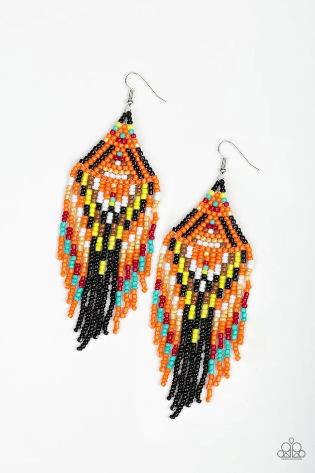 Earrings Paparazzi Earring Boho Blast Black Paparazzi Jewelry