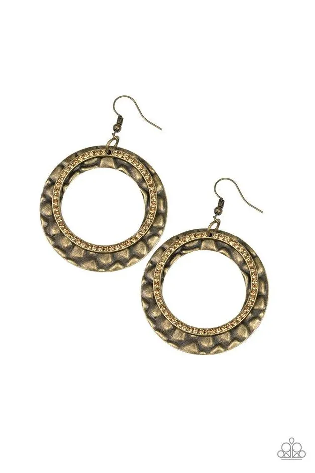 Earrings Paparazzi Earring Cinematic Shimmer Brass Paparazzi Jewelry
