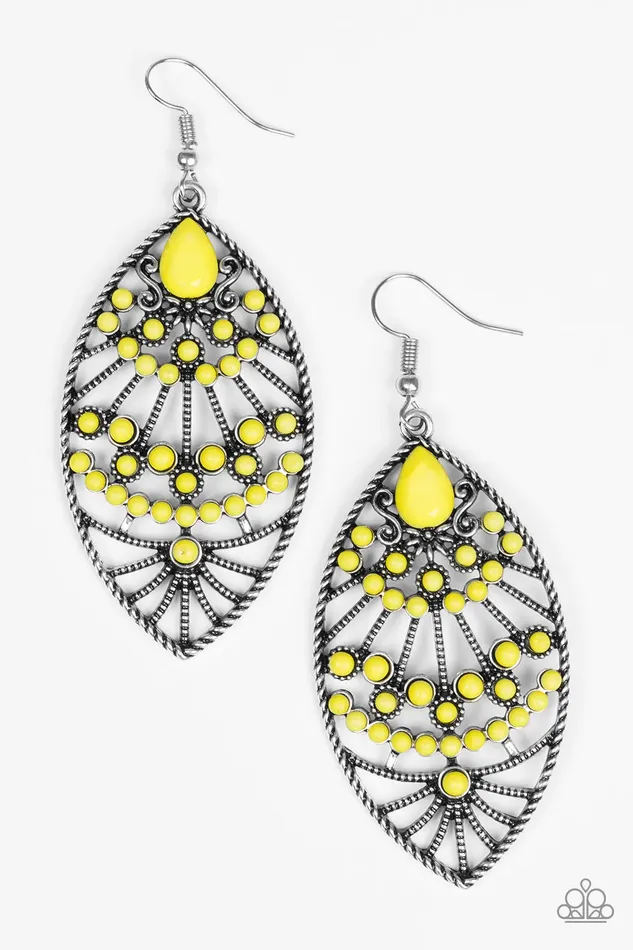 Earrings Paparazzi Earring Eastern Extravagance Yellow Paparazzi Jewelry