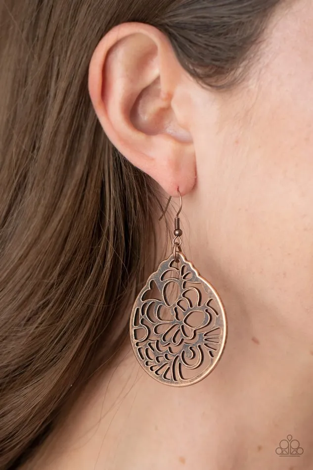 Earrings Paparazzi Earring Garden Mosaic Copper Paparazzi Jewelry