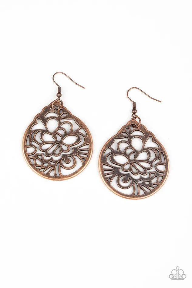 Earrings Paparazzi Earring Garden Mosaic Copper Paparazzi Jewelry