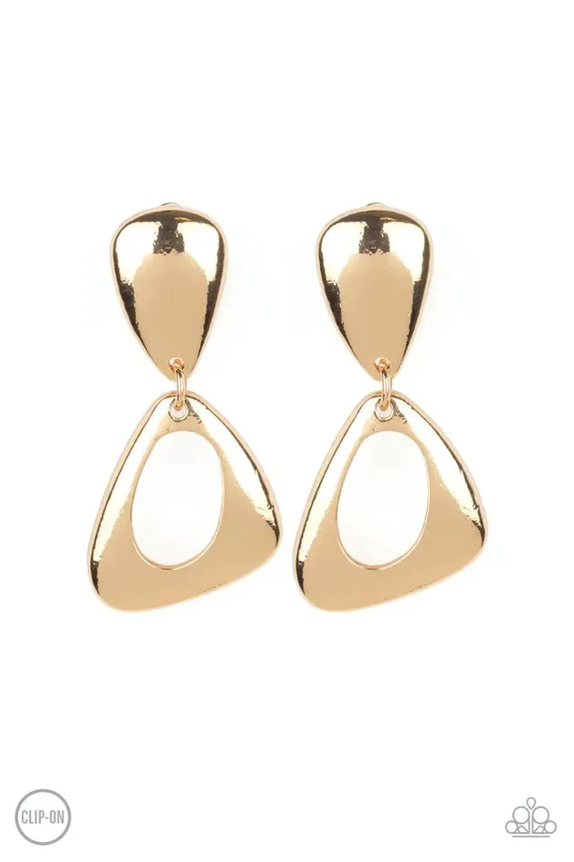 Earrings Paparazzi Earring Going for BROKER Gold Paparazzi Jewelry