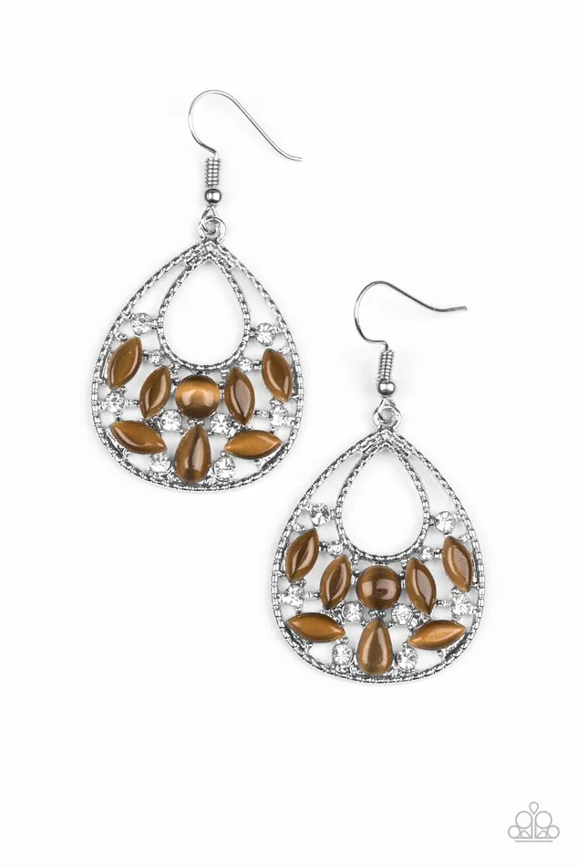 Earrings Paparazzi Earring Just DEWing My Thing Brown Paparazzi Jewelry