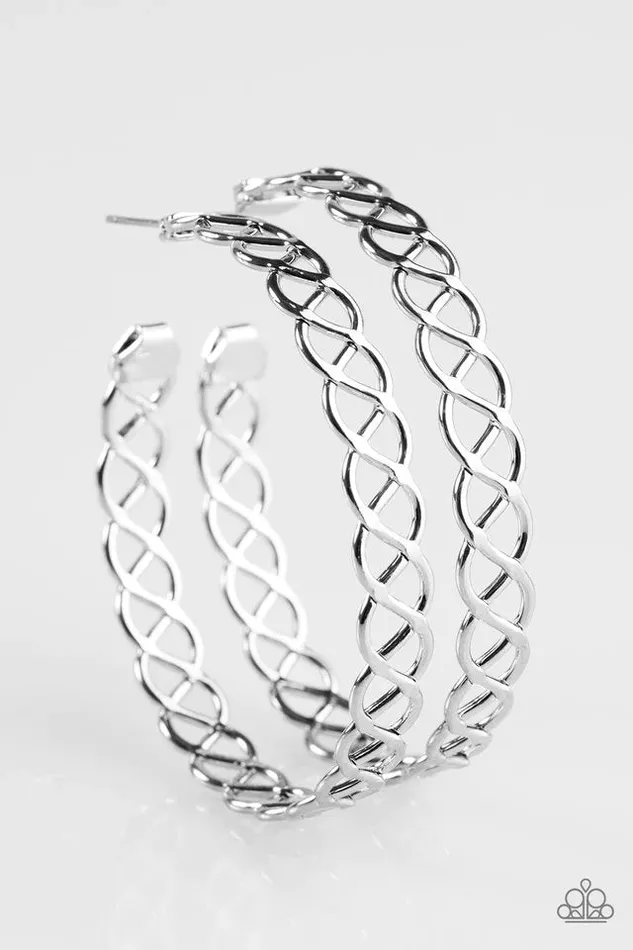Earrings Paparazzi Earring Move With The Times Silver Paparazzi Jewelry