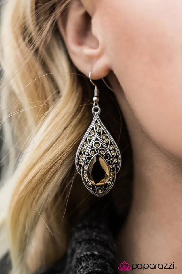 Earrings Paparazzi Earring Roaring Twenties Brown Paparazzi Jewelry