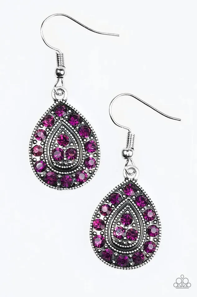 Earrings Paparazzi Earring Storming Shimmer Purple Paparazzi Jewelry