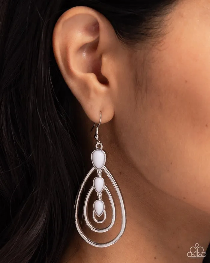 Earrings Paparazzi Earring Sweat and TIERS White Paparazzi Jewelry