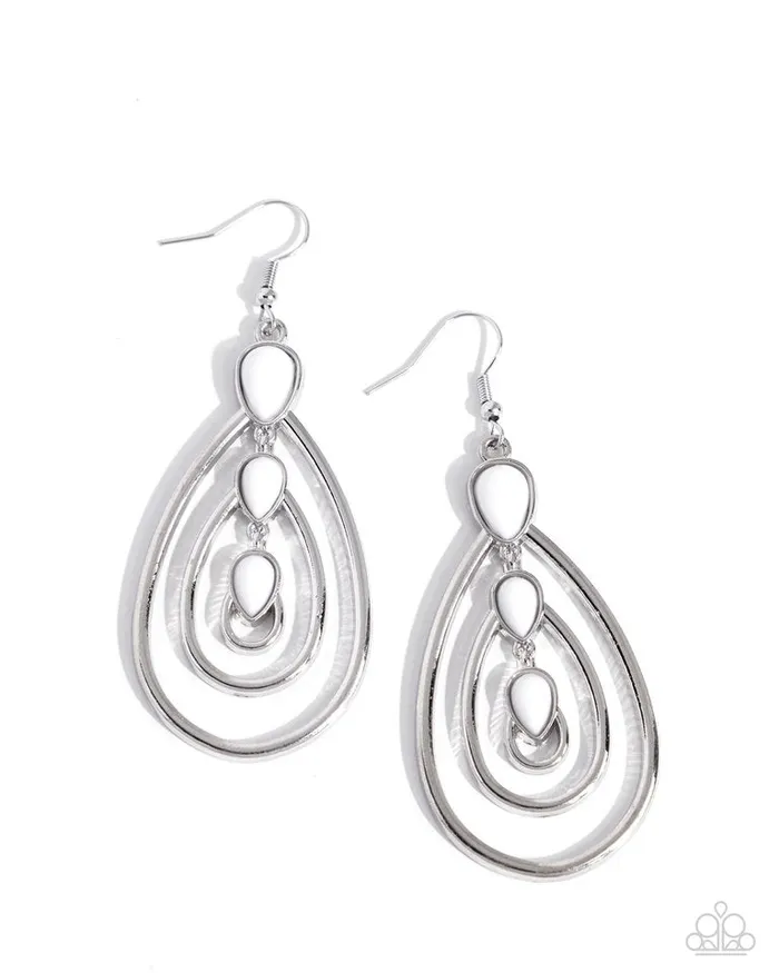 Earrings Paparazzi Earring Sweat and TIERS White Paparazzi Jewelry Earrings Paparazzi Earring Sweat and TIERS White Paparazzi Jewelry