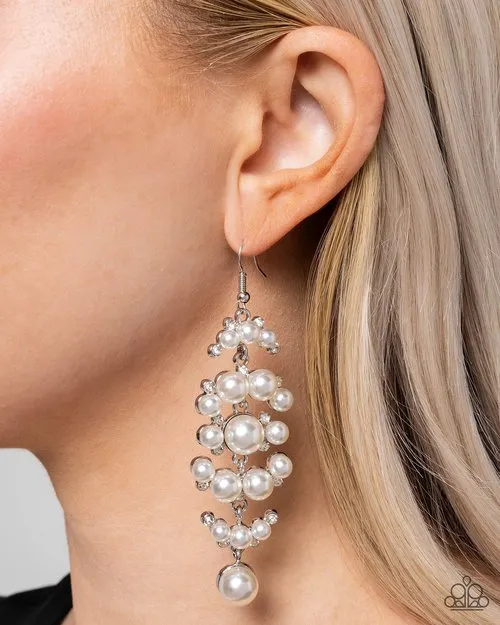 Earrings Paparazzi Earring Talk of The Ton White Paparazzi Jewelry