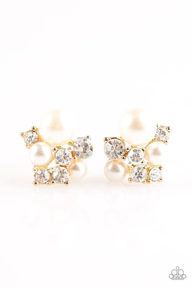 Earrings Paparazzi Earring The Hostess With The POSTest Gold Post Paparazzi Jewelry