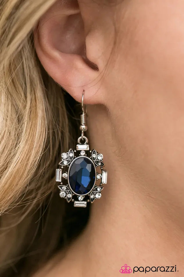 Earrings Paparazzi Earring Timelessly Titanic Blue Paparazzi Jewelry