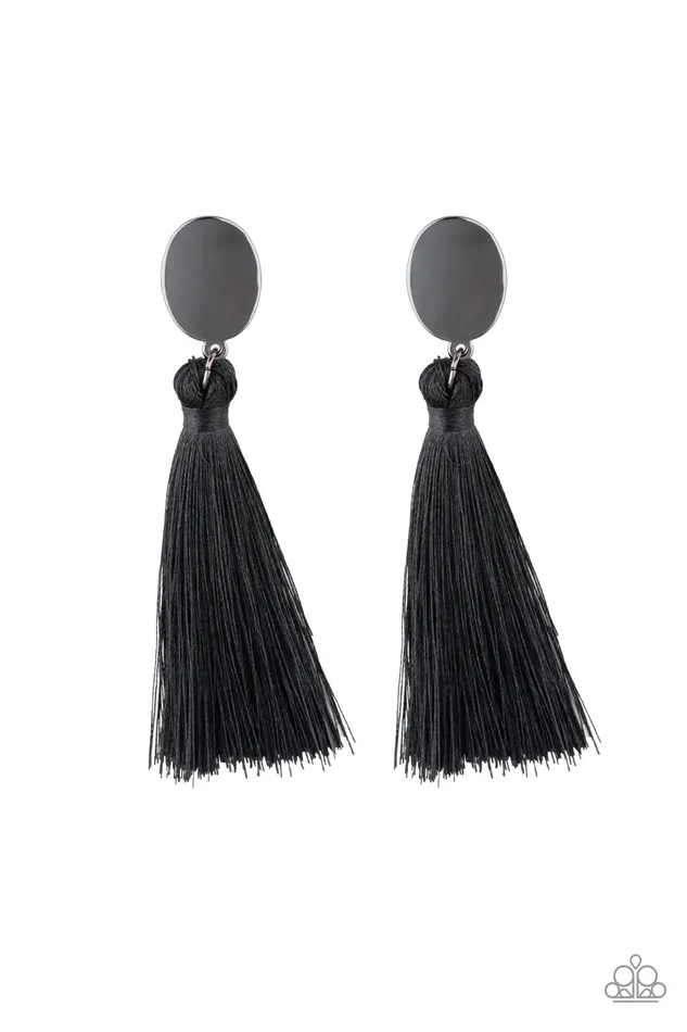 Earrings Paparazzi Earring Va Va PLUME Black Paparazzi Jewelry