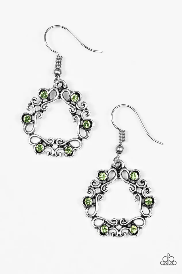 Earrings Paparazzi Earring Whimsy Wreaths Green Paparazzi Jewelry