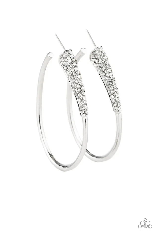 Earrings Paparazzi Earring Winter Ice White Paparazzi Jewelry