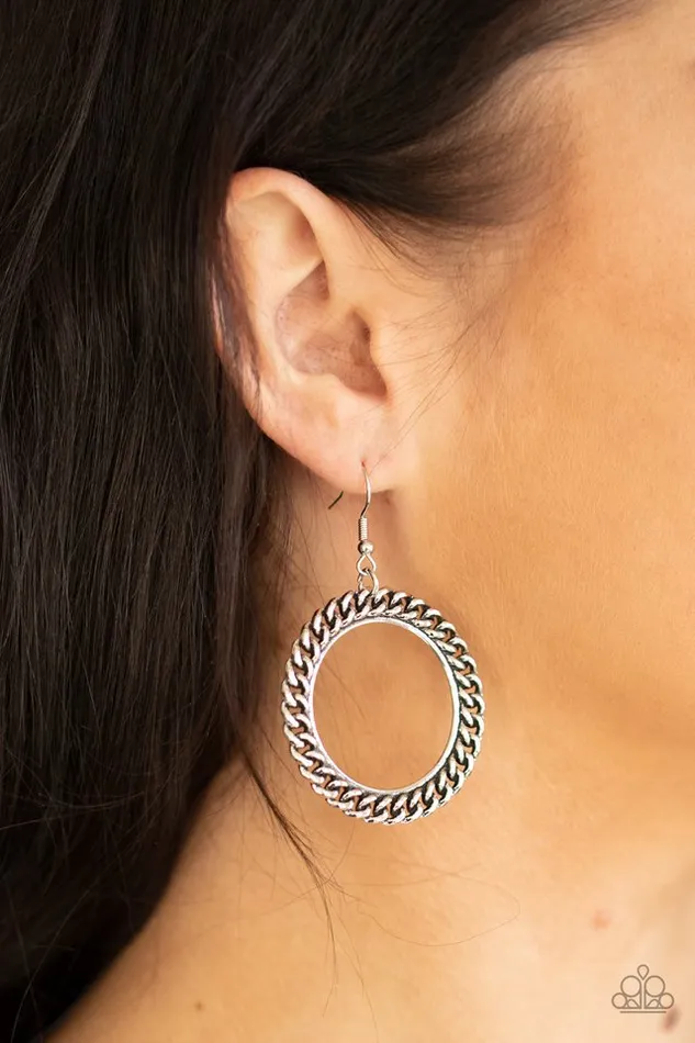 Earrings Paparazzi Jewelry Paparazzi Earring Above The RIMS Silver