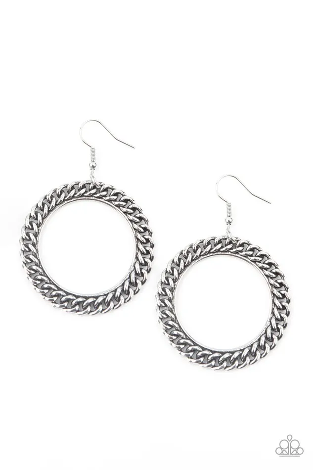 Earrings Paparazzi Jewelry Paparazzi Earring Above The RIMS Silver
