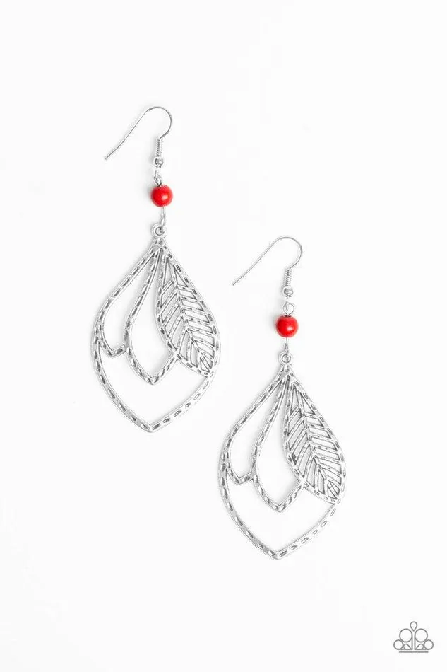 Earrings Paparazzi Jewelry Paparazzi Earring Absolutely Airborne Red