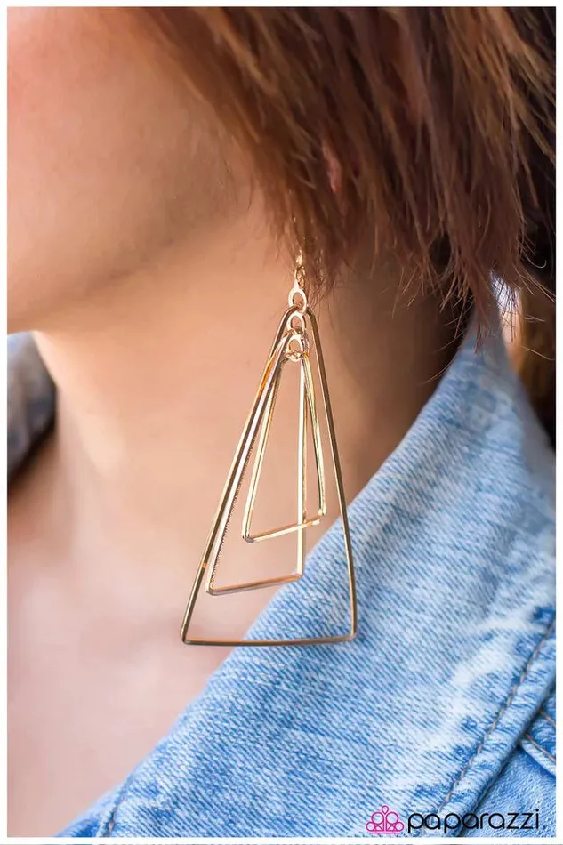 Earrings Paparazzi Jewelry Paparazzi Earring Bent Out Of Shape Gold
