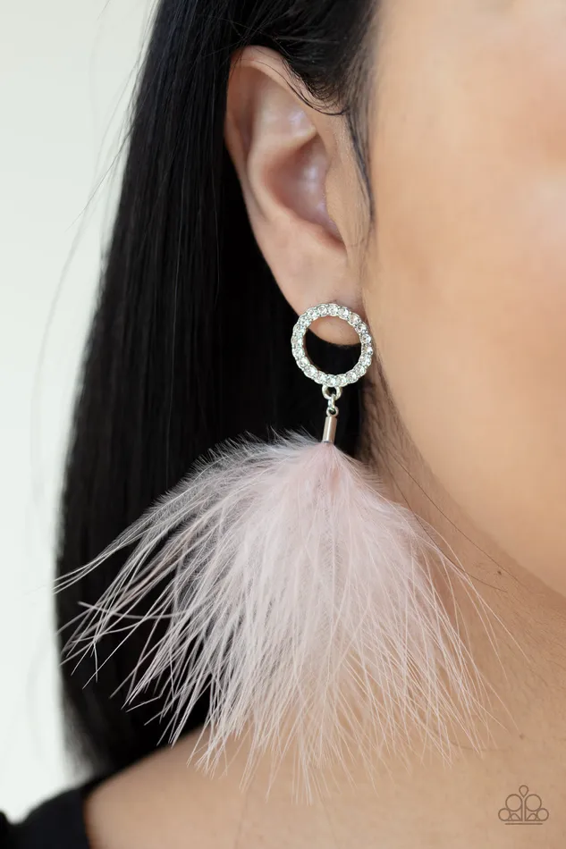 Earrings Paparazzi Jewelry Paparazzi Earring BOA Down Pink