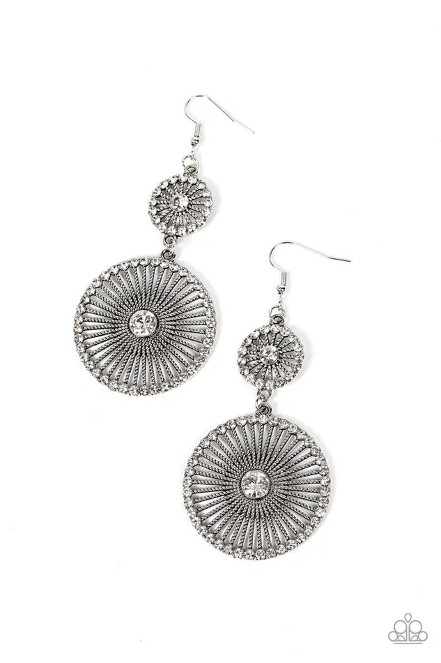 Earrings Paparazzi Jewelry Paparazzi Earring Bring Down the WHEELHOUSE White