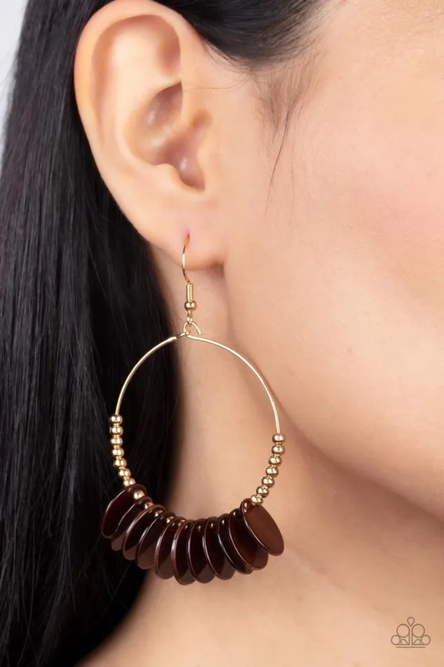 Earrings Paparazzi Jewelry Paparazzi Earring Caribbean Cocktail Brown