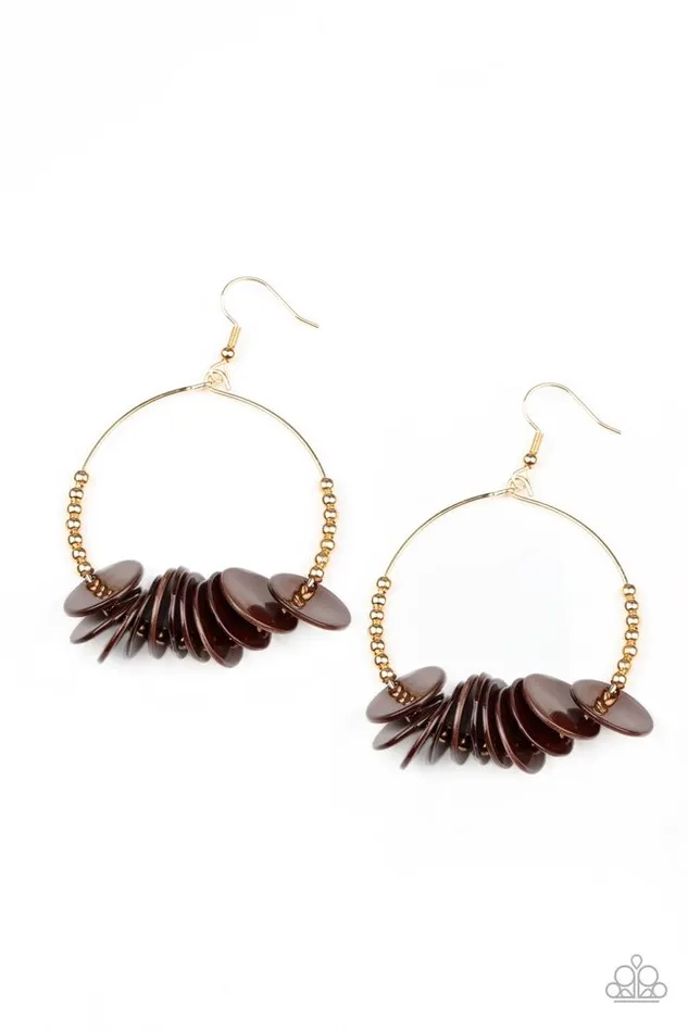 Earrings Paparazzi Jewelry Paparazzi Earring Caribbean Cocktail Brown