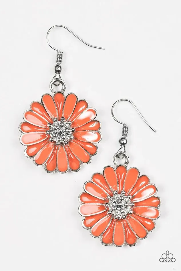 Earrings Paparazzi Jewelry Paparazzi Earring Distracted By Daisies Orange