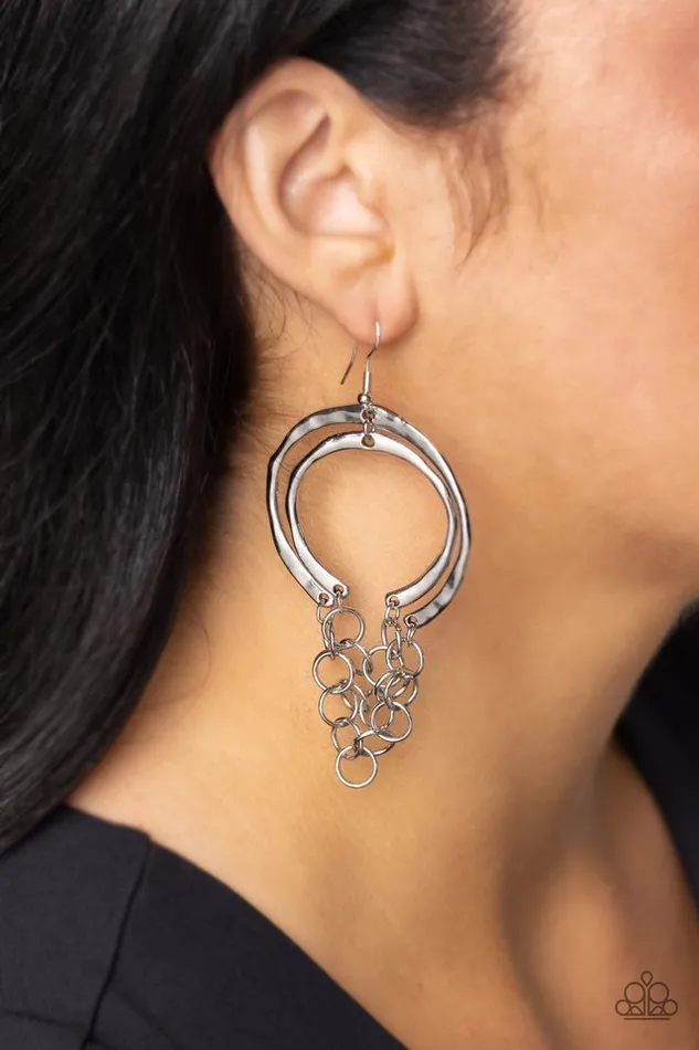 Earrings Paparazzi Jewelry Paparazzi Earring Dont Go CHAINging Silver