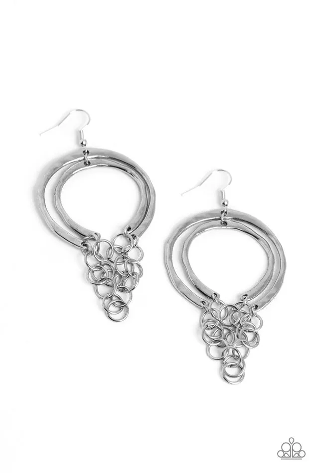 Earrings Paparazzi Jewelry Paparazzi Earring Dont Go CHAINging Silver Earrings Paparazzi Jewelry Paparazzi Earring Dont Go CHAINging Silver