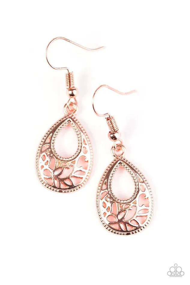 Earrings Paparazzi Jewelry Paparazzi Earring Drop A GLINT Copper
