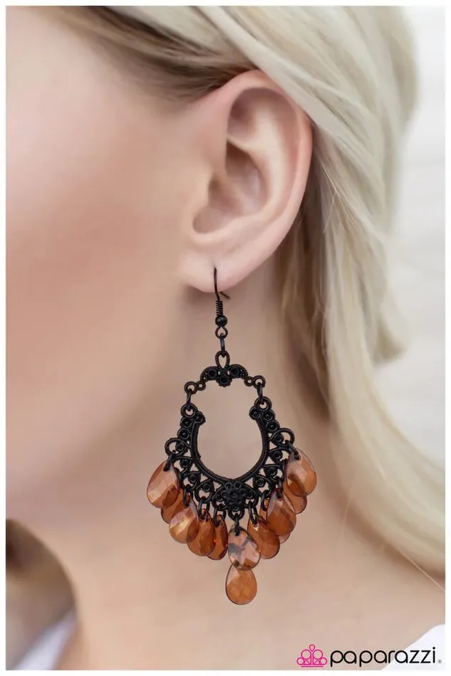 Earrings Paparazzi Jewelry Paparazzi Earring Drop It Brown