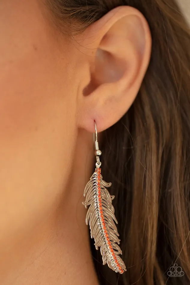 Earrings Paparazzi Jewelry Paparazzi Earring Fearless Flock Orange