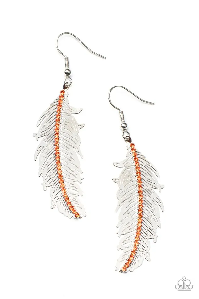 Earrings Paparazzi Jewelry Paparazzi Earring Fearless Flock Orange