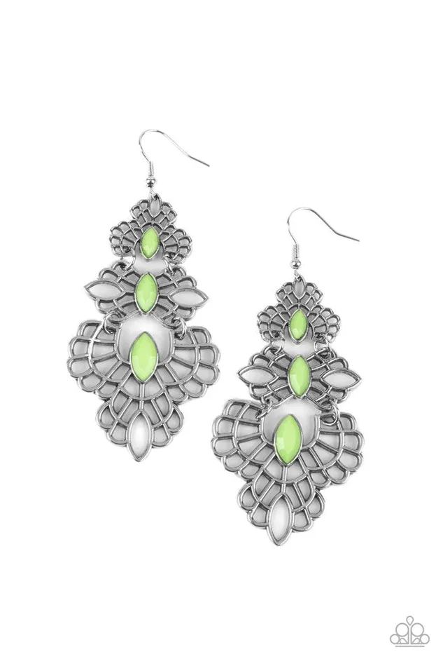 Earrings Paparazzi Jewelry Paparazzi Earring Flamboyant Frills Green Earrings Paparazzi Jewelry Paparazzi Earring Flamboyant Frills Green