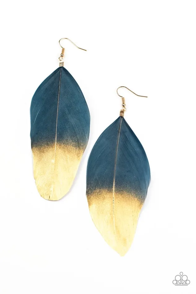 Earrings Paparazzi Jewelry Paparazzi Earring Fleek Feathers Blue