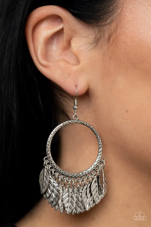 Earrings Paparazzi Jewelry Paparazzi Earring FOWL Tempered Silver
